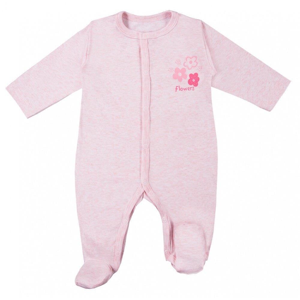 3 Pack Early Baby Footed Sleepsuits, Flowers - Pink Sleepsuit / Babygrow EEVI 