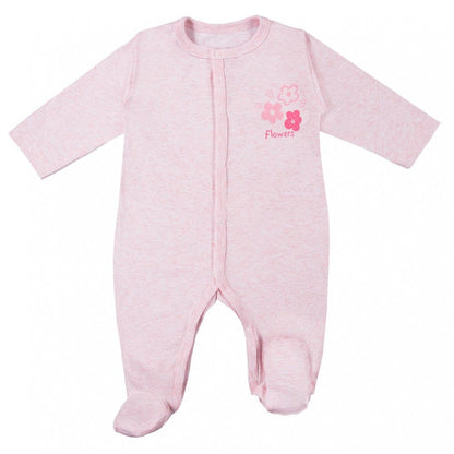 3 Pack Early Baby Footed Sleepsuits, Flowers - Pink Sleepsuit / Babygrow EEVI 