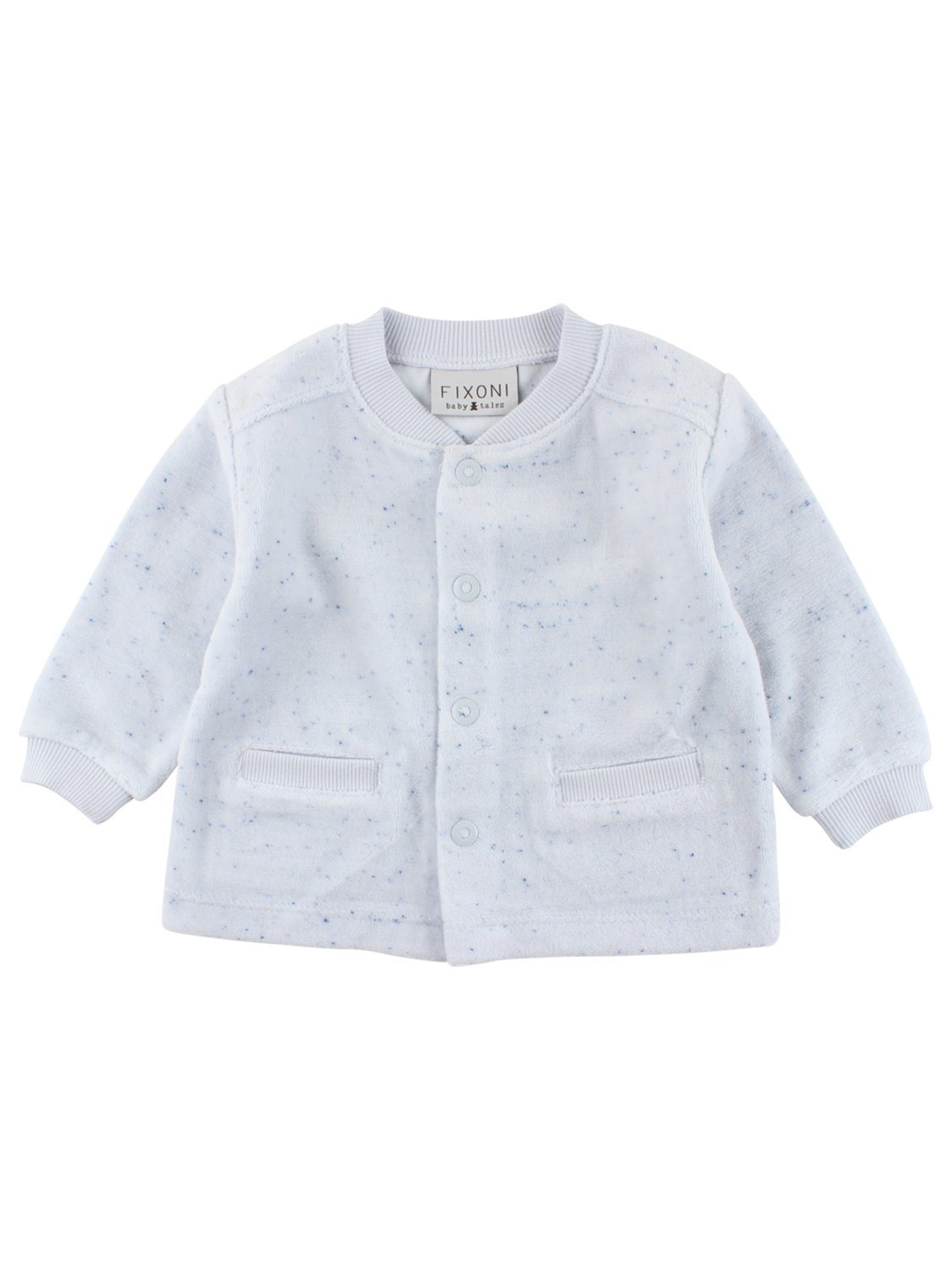 Organic Cotton Velour Speckled Cardigan - Blue Cardigan / Jacket Fixoni 