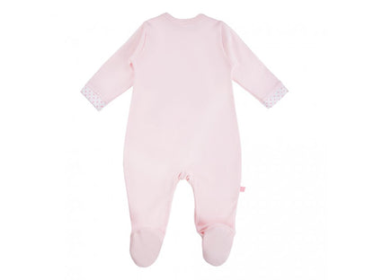 Early Baby Babygrow, Embroidered Bunny Design - Pink Sleepsuit / Babygrow EEVI 