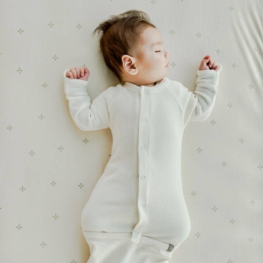 Thermal Bamboo Organic Cotton Convertible Sleeping Sack/Gown - Milk (3-6m) Sleeping Bag Goumikids 