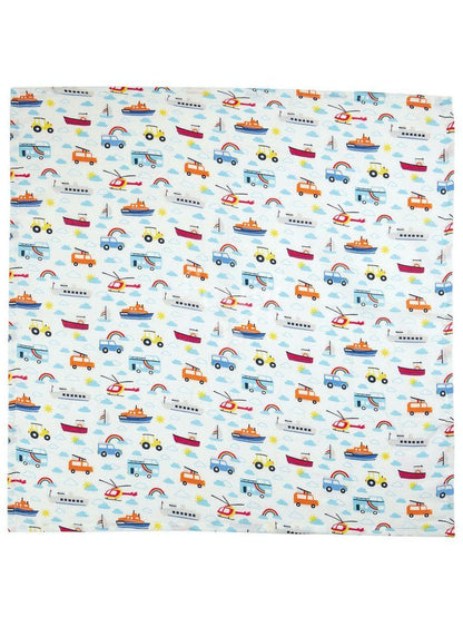 Organic Cotton Tractors, Boats & Cars Muslin 2 Pack by Frugi Muslin Frugi 