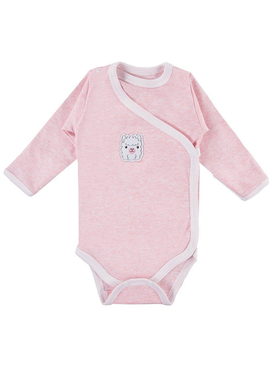 Early Baby Long Sleeved Bodysuit, Cute Alpaca Design - Pink Bodysuit / Vest EEVI 