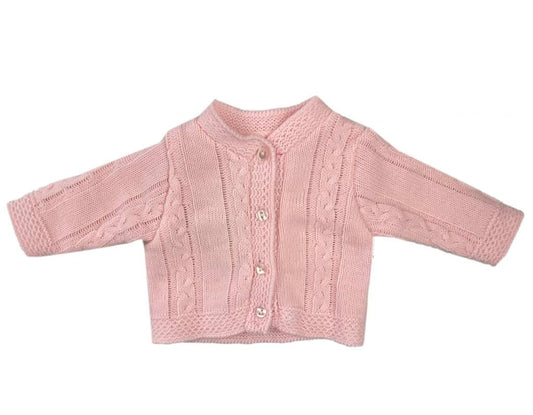 Pink Cable Knit Baby Cardigan - Straight hem Cardigan / Jacket Beebo 