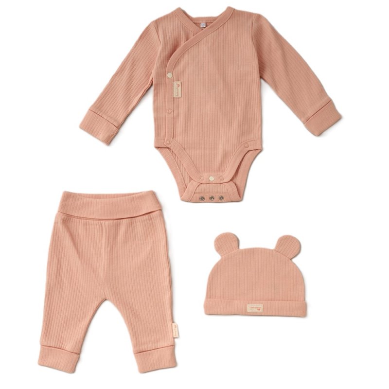 3 PIece Organic Baby Gift Set - Rose Pink Set Rock a Bye Baby 