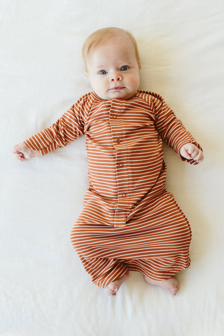 Baby Sleeping Bag / Gown - Clay Stripe Sleeping Bag Goumikids 