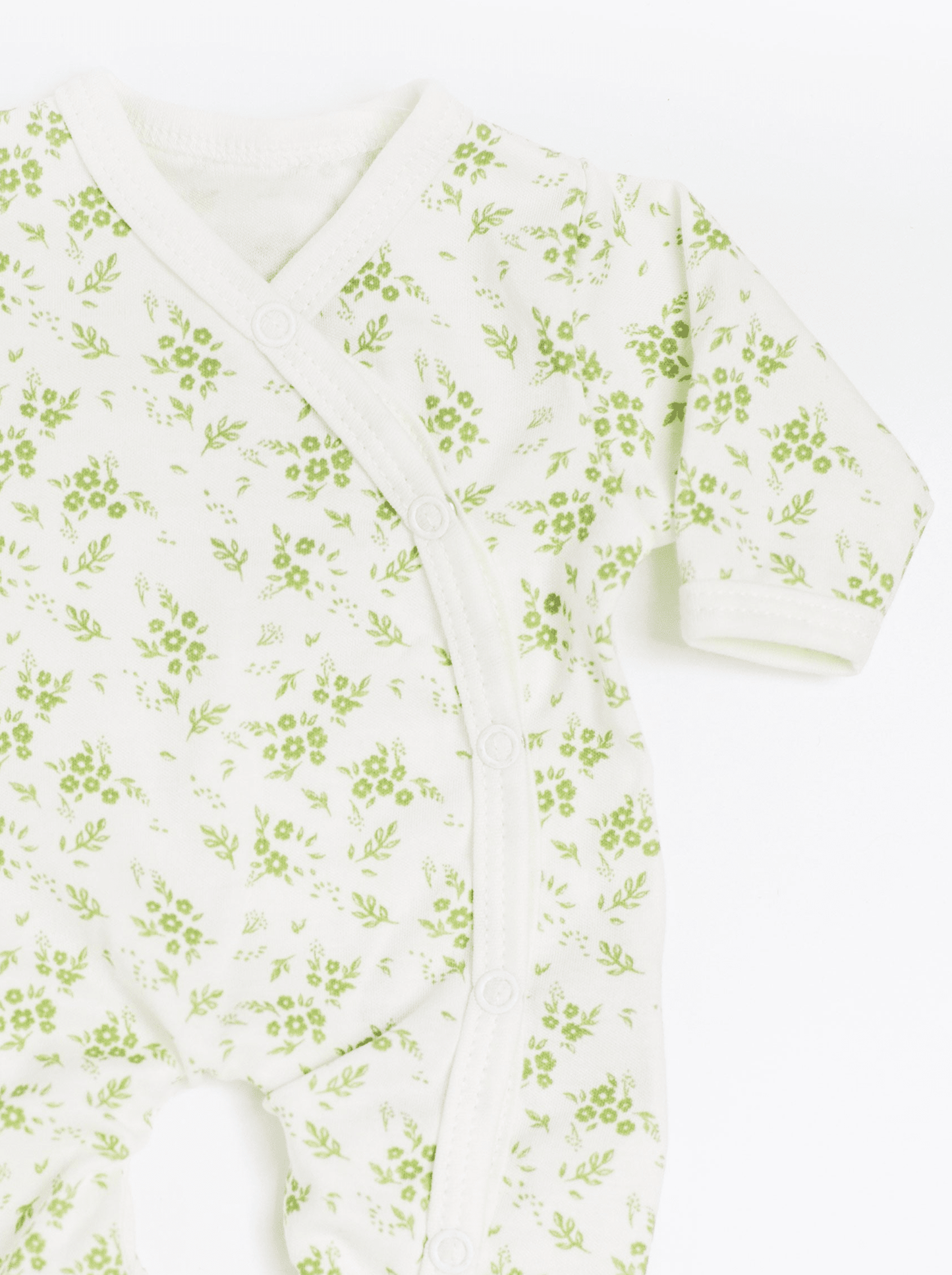 Preemie Girl Sleepsuit, Apple Floral, Premium 100% Organic Cotton Sleepsuit / Babygrow Tiny & Small 