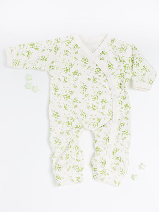 Preemie Girl Sleepsuit, Apple Floral, Premium 100% Organic Cotton Sleepsuit / Babygrow Tiny & Small 