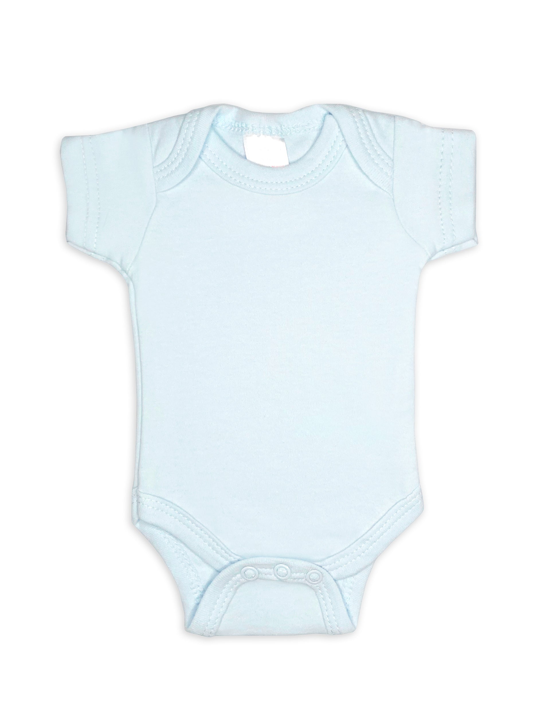 100% Cotton Classic Blue Short Sleeved Bodysuit Bodysuit / Vest Soft Touch 