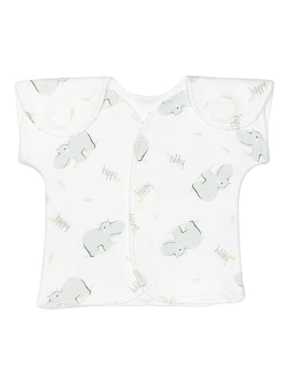 Wrap-over premature baby top, hippos Bodysuit / Vest Itty Bitty Baby Clothing 