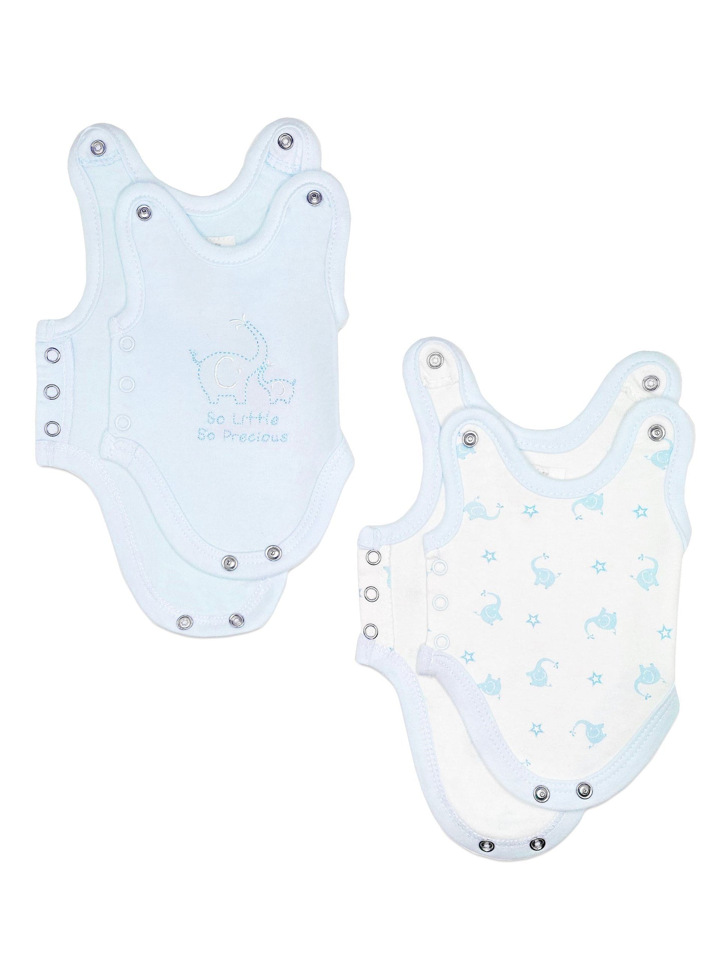 2 Pack Incubator Vests - Blue Elephant & Star Bodysuit / Vest Tiny Chick 