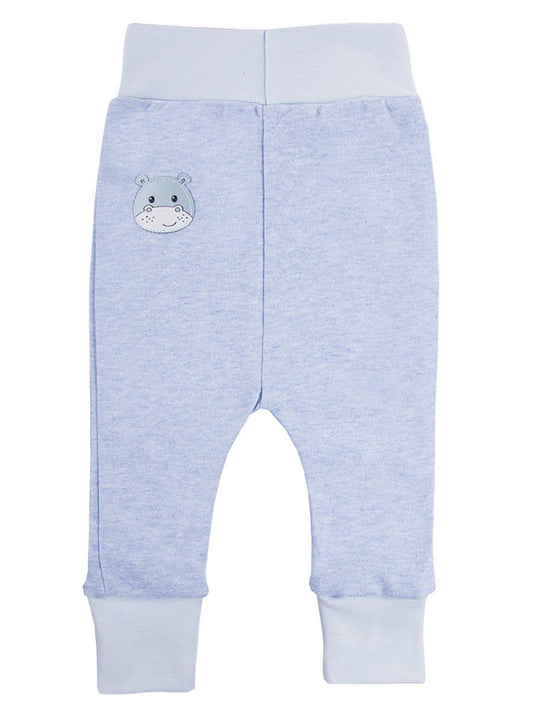 Early Baby Jersey Trousers, Cute Hippo Design - Blue (3-5lb & 5-8lb) Trousers / Leggings EEVI 