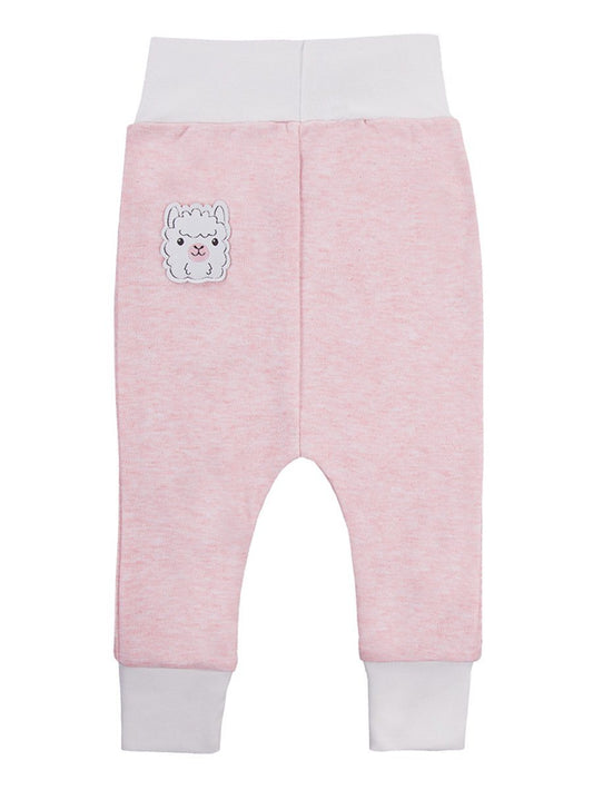 Early Baby Jersey Trousers, Cute Alpaca Design - Pink Trousers / Leggings EEVI 