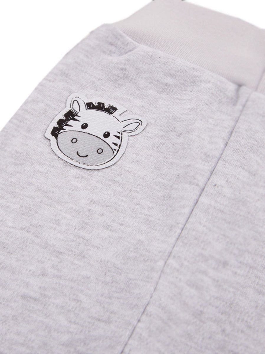 Early Baby Jersey Trousers, Cute Zebra Design - Grey Trousers / Leggings EEVI 