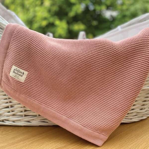 Organic Cotton Knitted Blanket - Pink Blanket Cotton Boulevard 