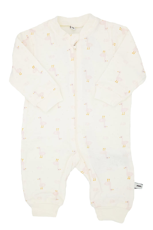 Cream Duck Print Footless Babygrow Sleepsuit / Babygrow Pippi 