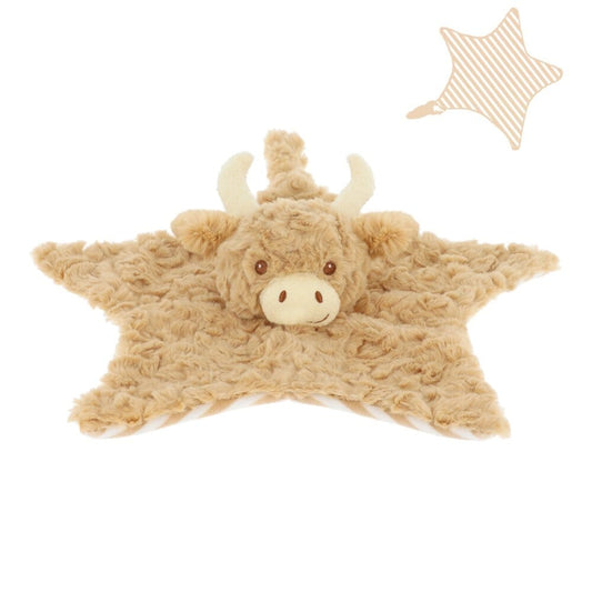 Cuddly Highland Cow Blanket 32cm - 100% Recycled Comforter Keel Toys 