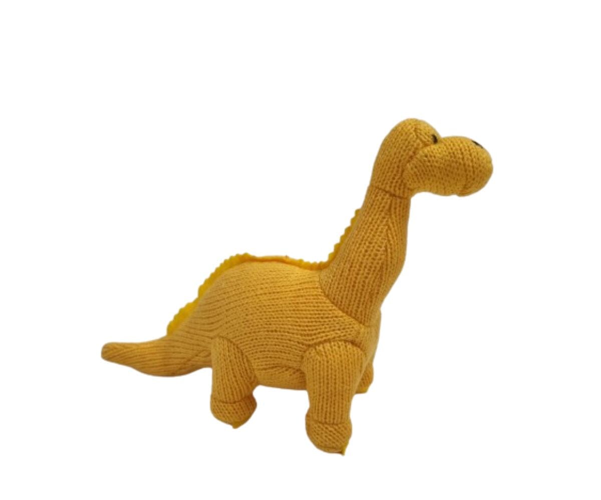 Knitted Diplodocus Rattle/Toy, Egg Yolk Yellow Toy Best Years 