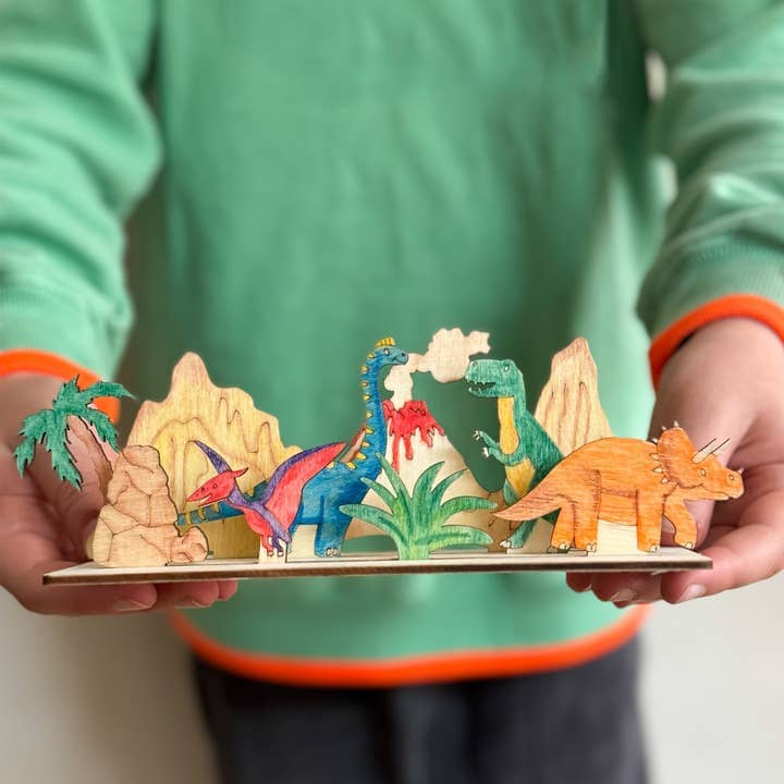 Make Your Own Dinosaur Scene Craft Kit Sibling Gifts Cotton Twist 