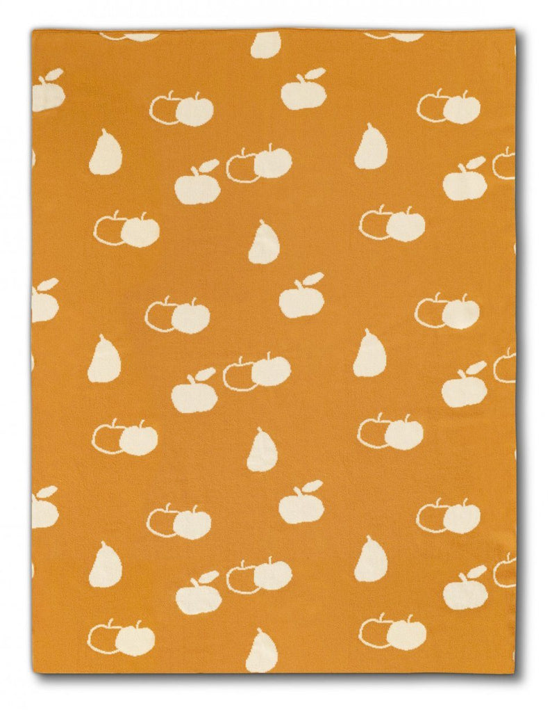 Organic Cotton Mustard Apple Print Baby Blanket Blanket Micu Micu 