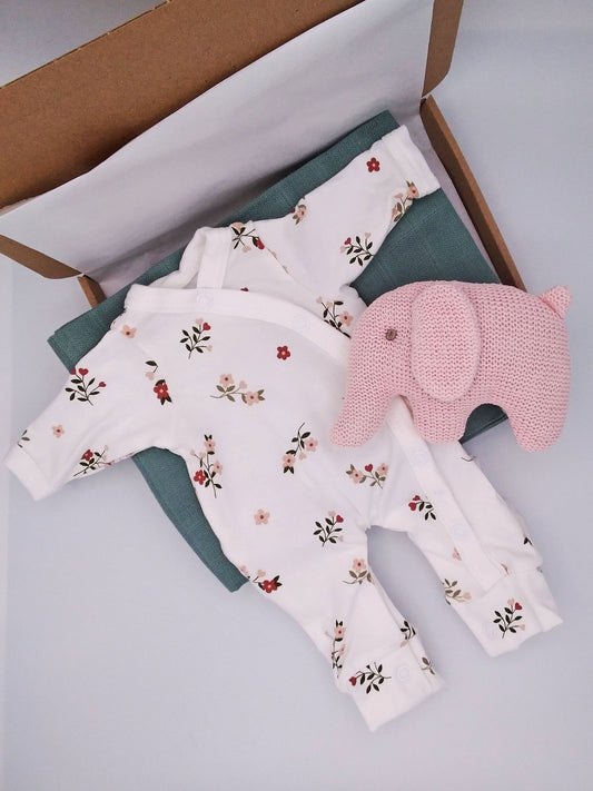 Beautiful Bloom Gift Box -Sleepsuit, Toy, Muslin & Card Gift Set Tiny & Small 