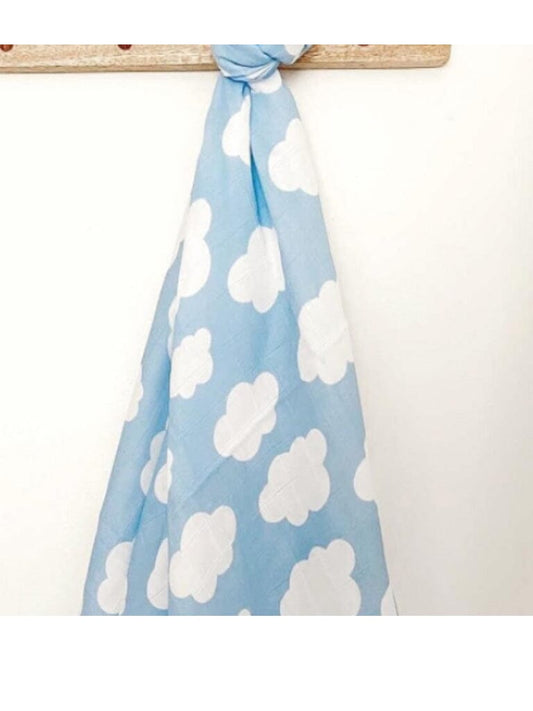 Muslin Swaddle Baby Blanket - Blue Skies Swaddle Blanket Geople 