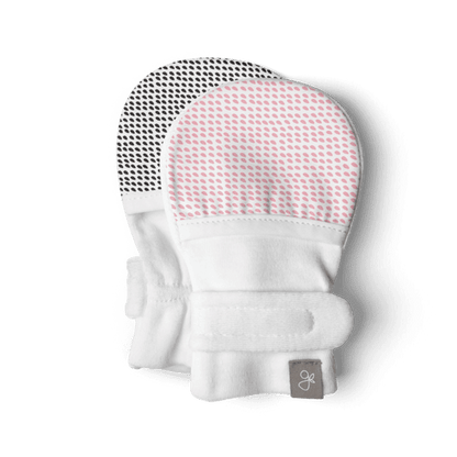 Stay-On Scratch Mitts - Pink Drops Scratch Mitts Goumikids 