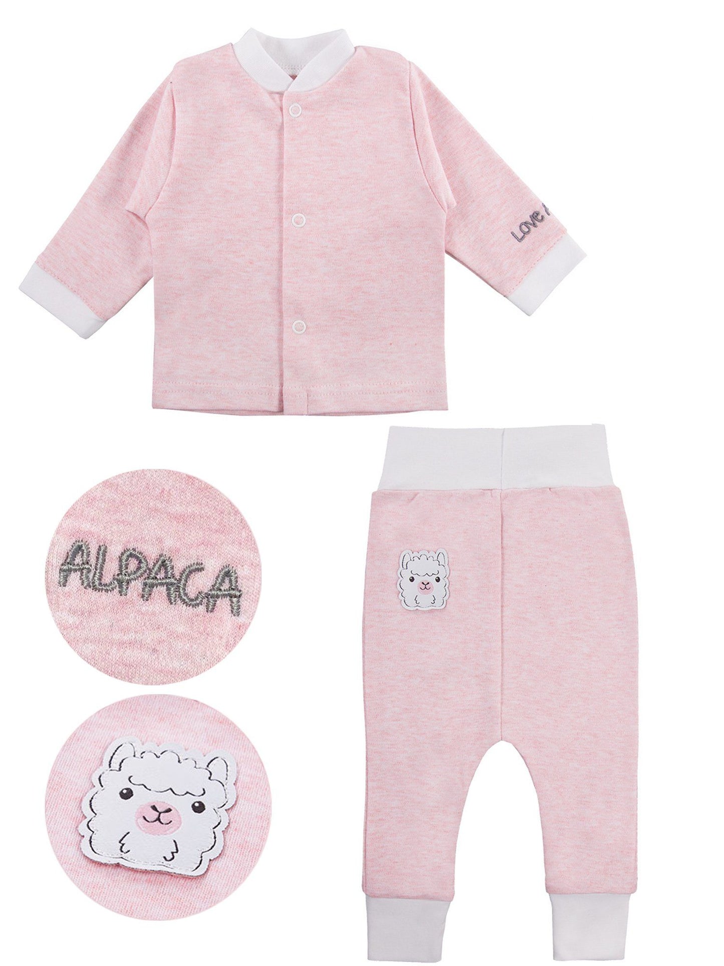 Alpaca Design Top & Patch Trousers Set - Pink Top & Trousers EEVI 