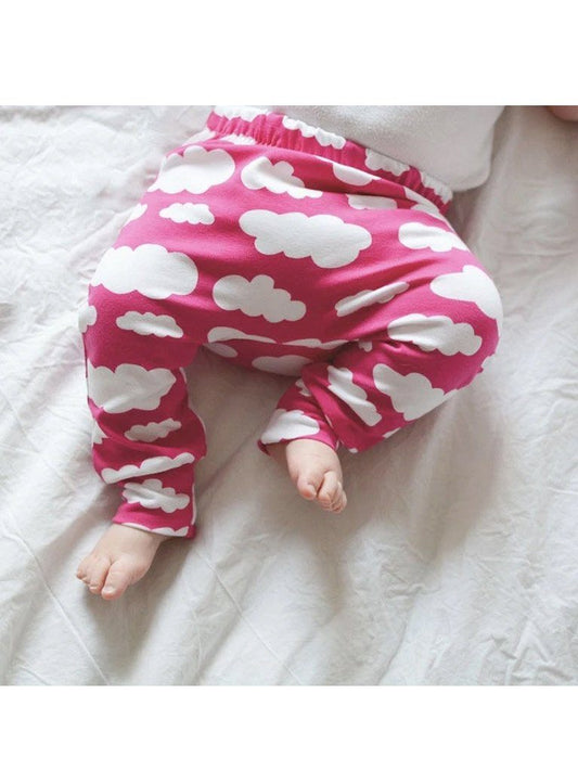 Pink Cloud Print Baby Leggings, Fred & Noah Trousers / Leggings Fred & Noah 