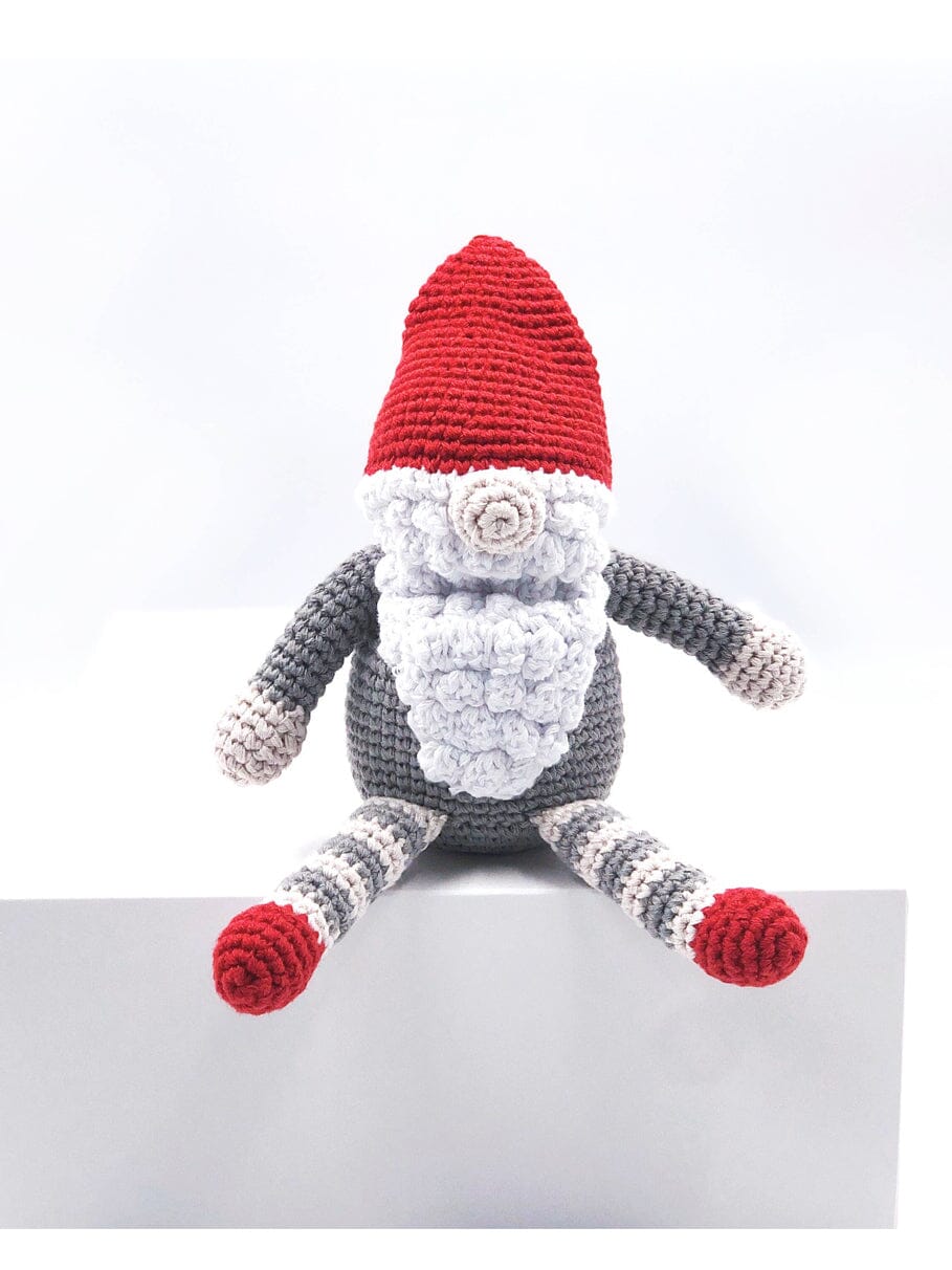 Crochet Fair Trade Rattle Toy - Gnome Rattle Pebble Toys 