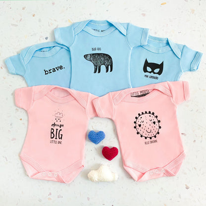 "Brave" Bodysuit - Pink Bodysuit / Vest Little Mouse Baby Clothing & Gifts 