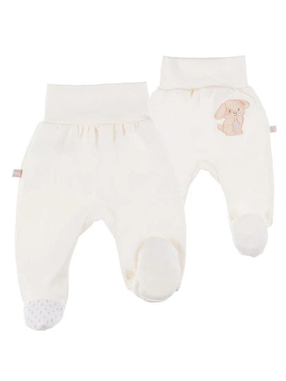 Embroidered Puppy Trousers & Top Set - Cream Top & Trousers EEVI 