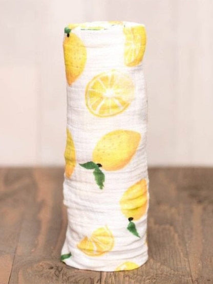 Muslin Swaddle Baby Blanket, Organic - Lemon Swaddle Blanket Geople 