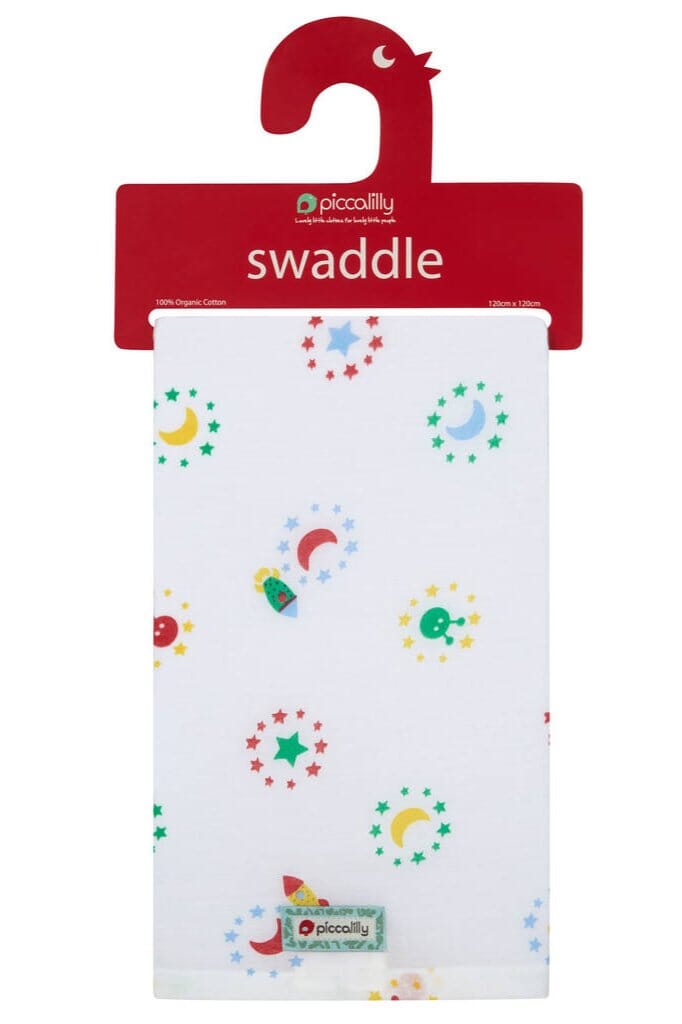 Piccalilly Muslin Swaddle - Space Swaddle Blanket Piccalilly 