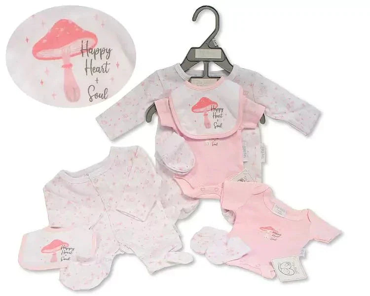 4 Piece Toadstool Set - Pink Outfit Tiny Baby 