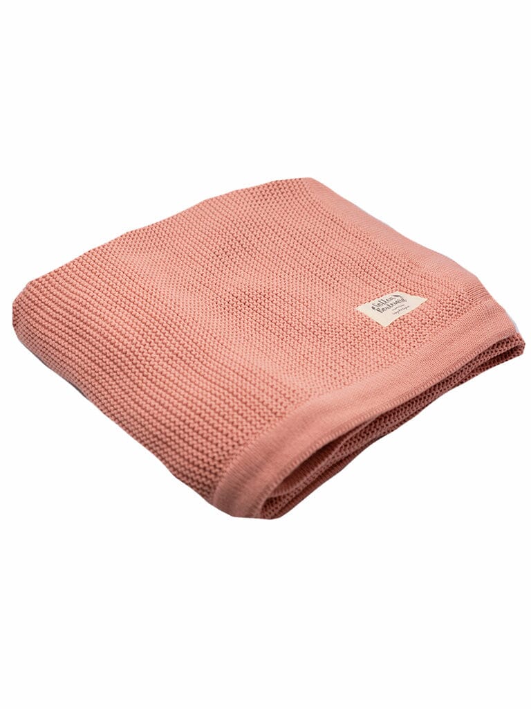 Organic Cotton Knitted Blanket - Pink Blanket Cotton Boulevard 