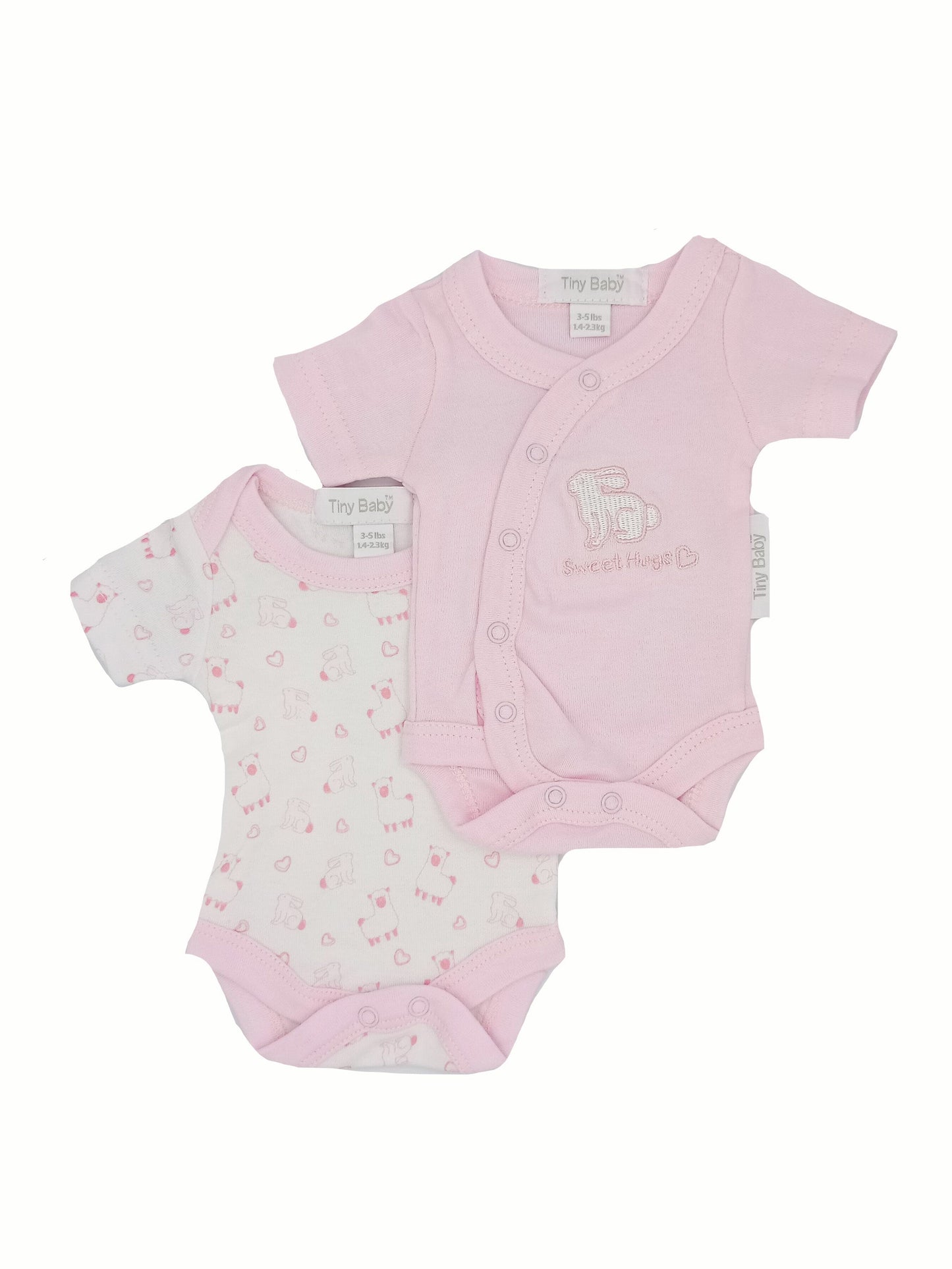 Sweet Hugs 2 Pack Vests - Pink Bodysuit / Vest Tiny Baby 