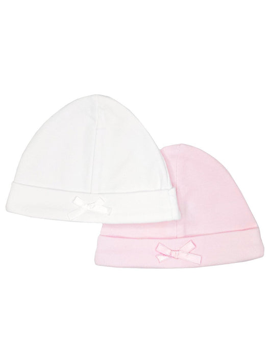 2 Pack Premature Baby Hats 3-5lb - White and Pink Hat Tiny Chick 