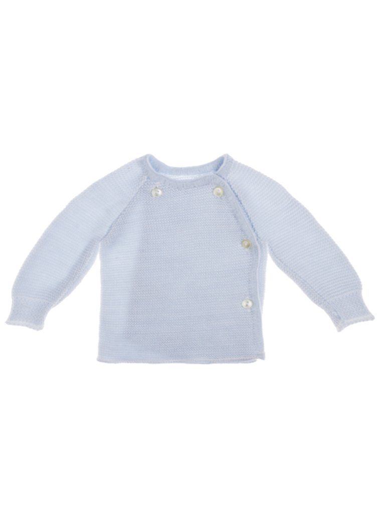 Knitted Light Blue Cardigan Cardigan / Jacket La Manufacture de Layette 