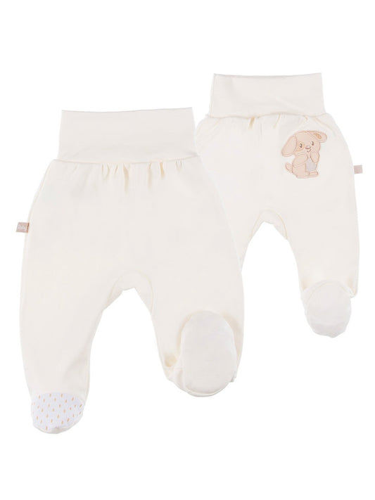 Early Baby Footed Trousers, Embroidered Puppy On Rear Trousers / Leggings EEVI 