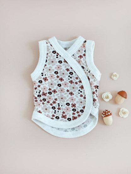 Premature Baby Girl Vest, Ditsy Floral Bodysuit / Vest Tiny & Small 