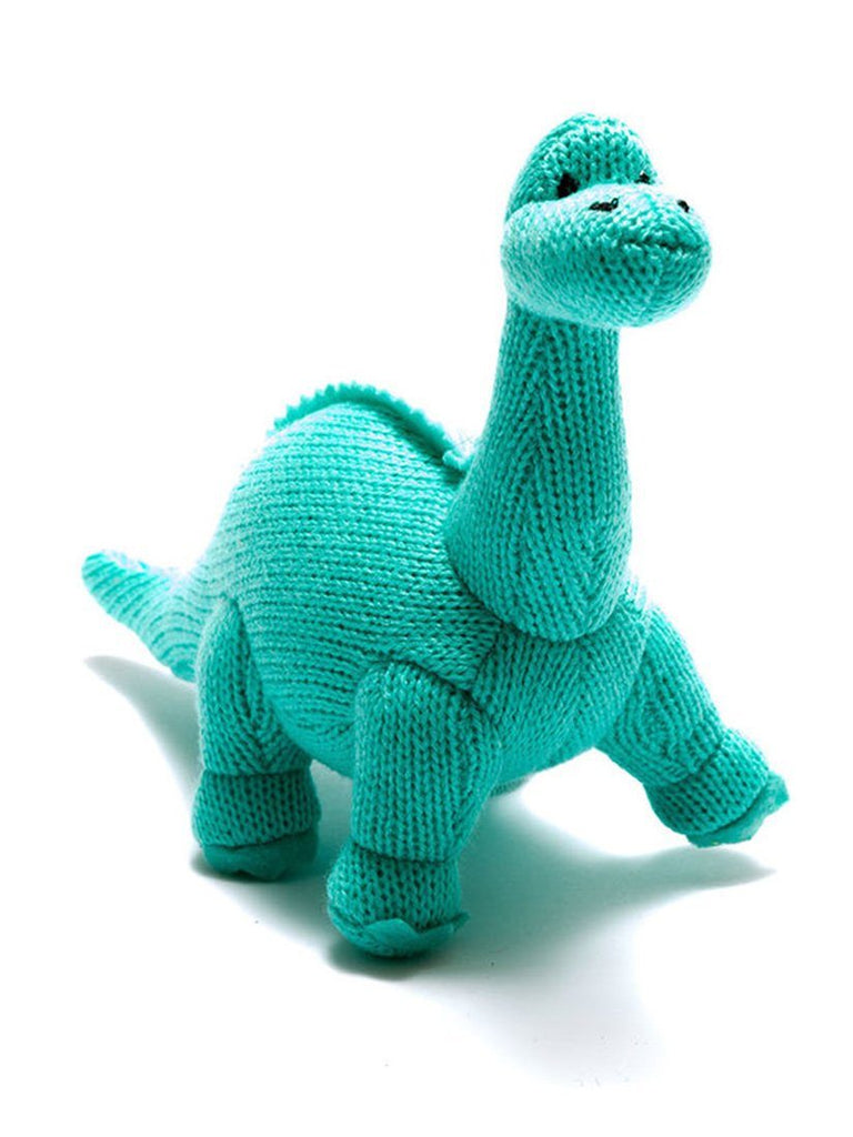 Crochet Diplodocus Rattle, Turquoise Toy Best Years 