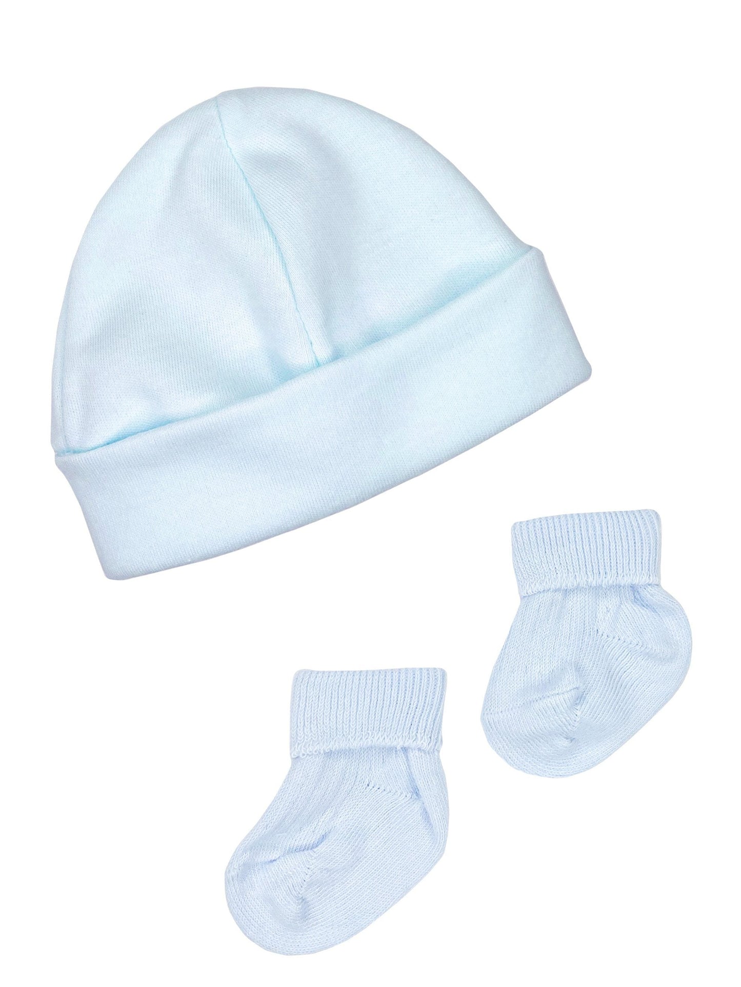 Premature Baby Hat and Socks Set - Blue (3-5lb) Hat, Mitts & Booties Set Little Mouse Baby Clothing & Gifts 