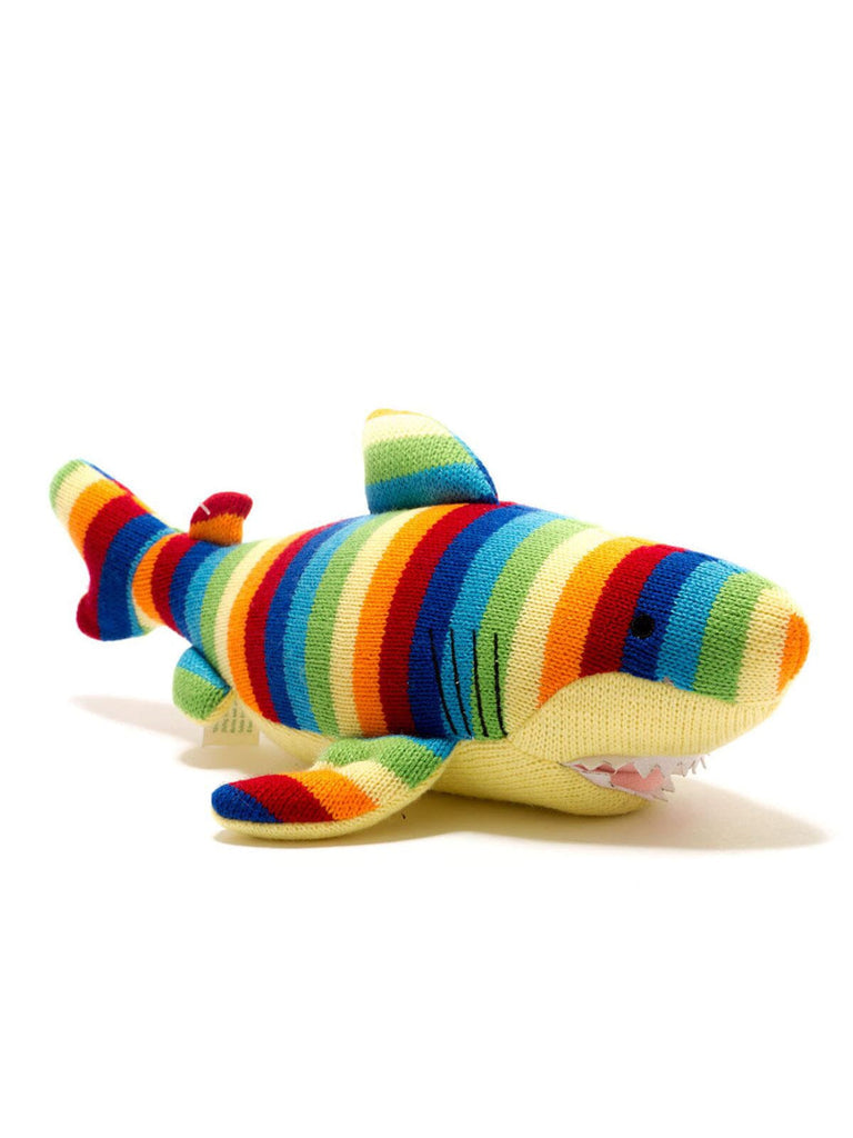 Crochet Shark Rattle, Stripy Toy Best Years 