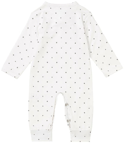 Sleepsuit - White With Star Print Sleepsuit / Babygrow Noppies 