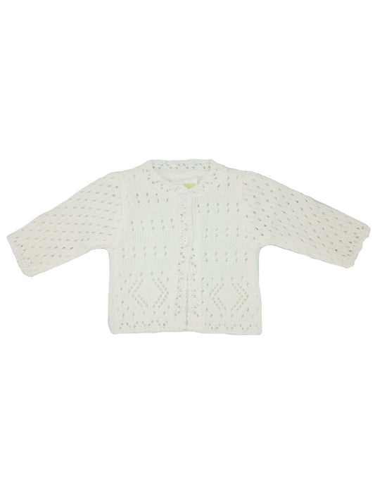 White Pointelle Cardigan Cardigan / Jacket Early Arrival 