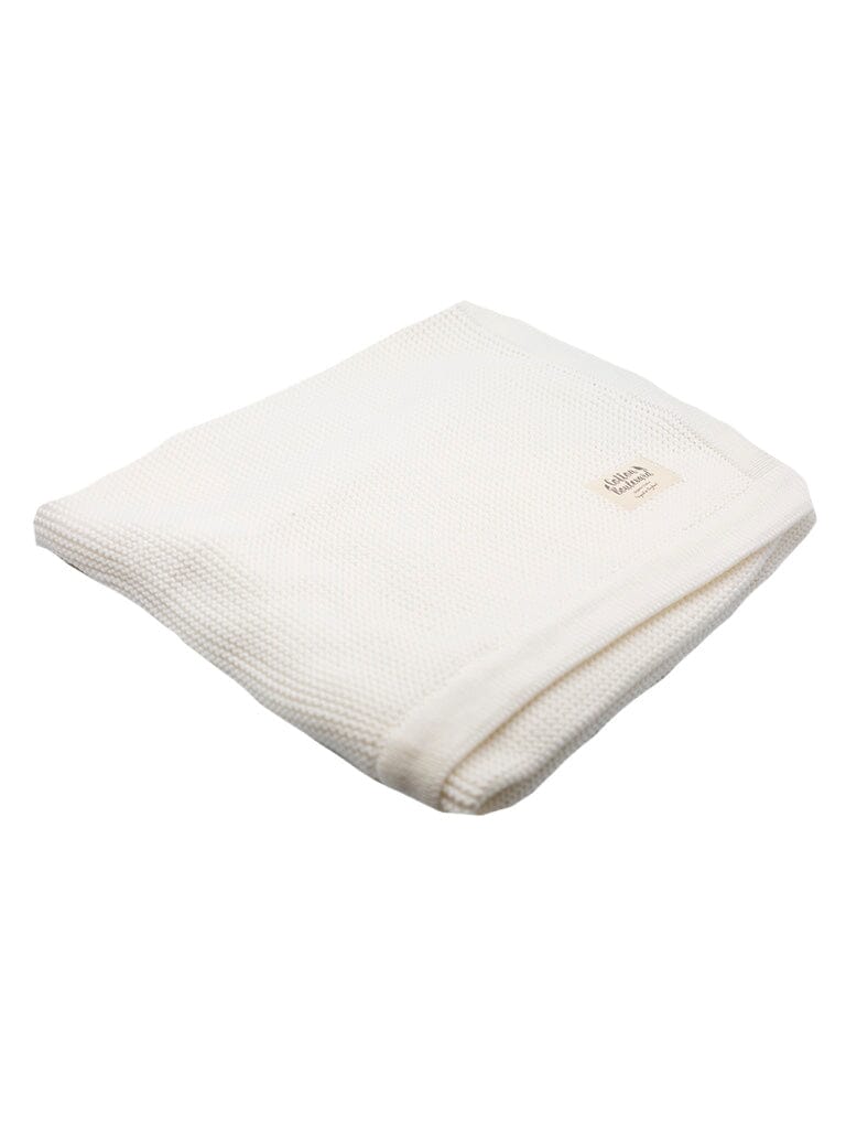 Organic Cotton Knitted Blanket - White Blanket Cotton Boulevard 